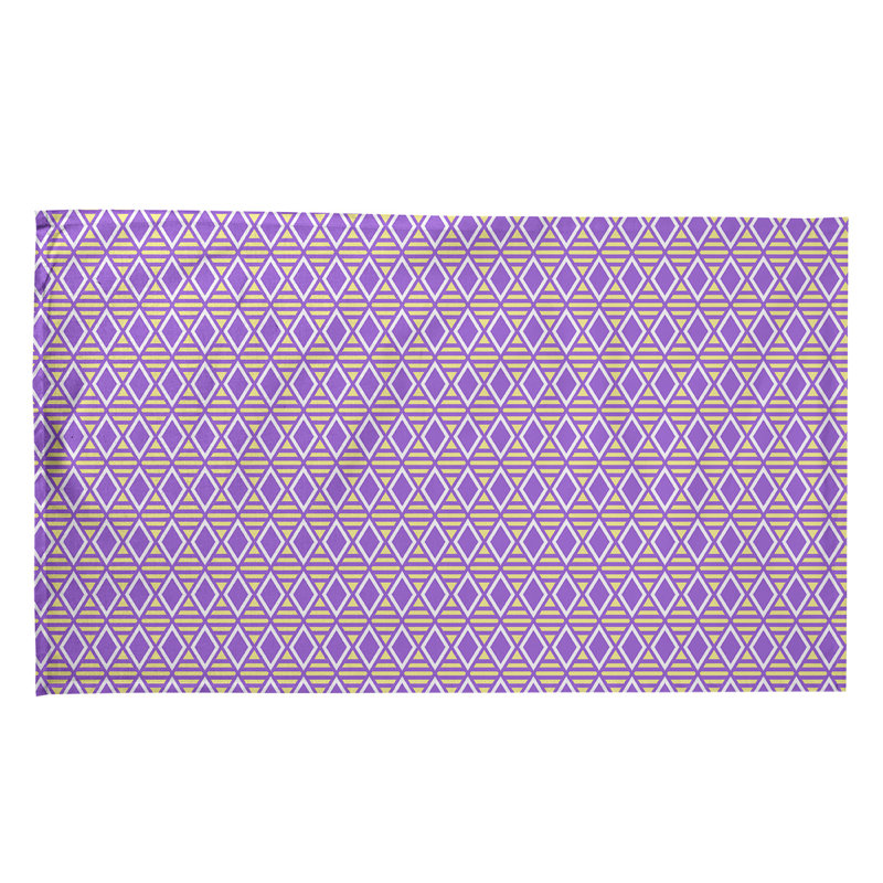 Torchon Gady, Polyester sergé, Jaune / Mauve