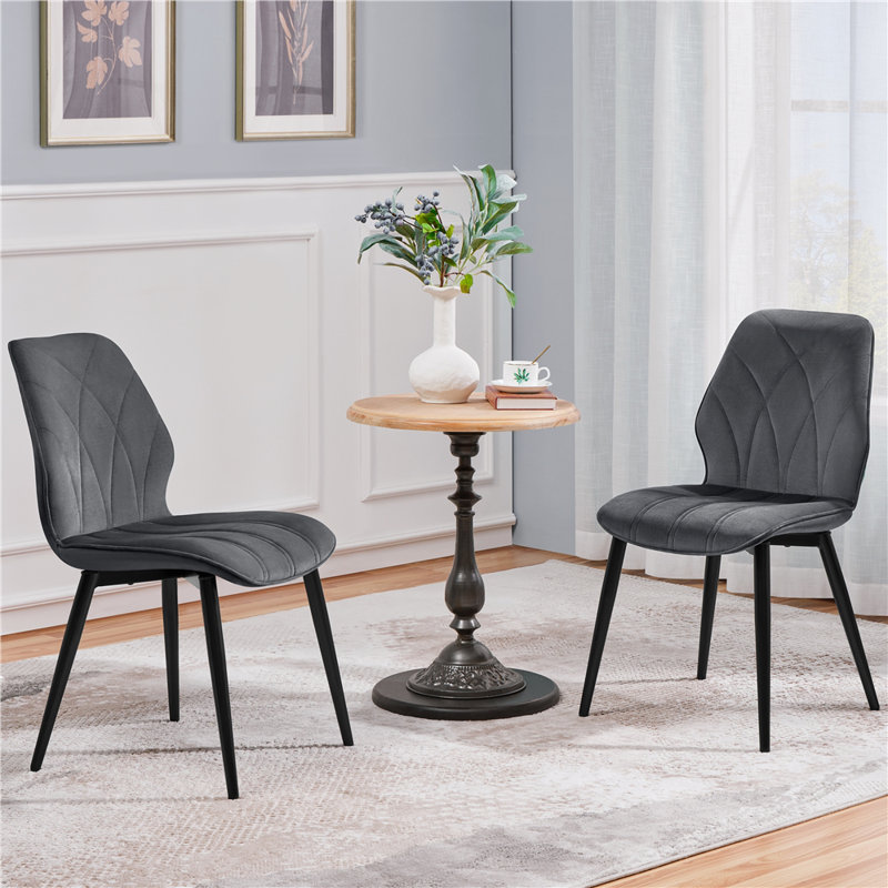 Color 45.5cm H Upholstered Side Chair, Dark Gray