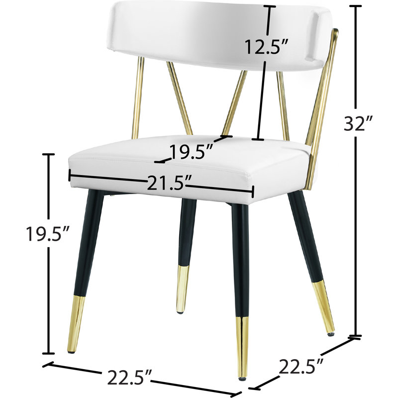 Kalyn 19.5'' H Vegan Leather Upholstered Side Chair, White Vegan Leather