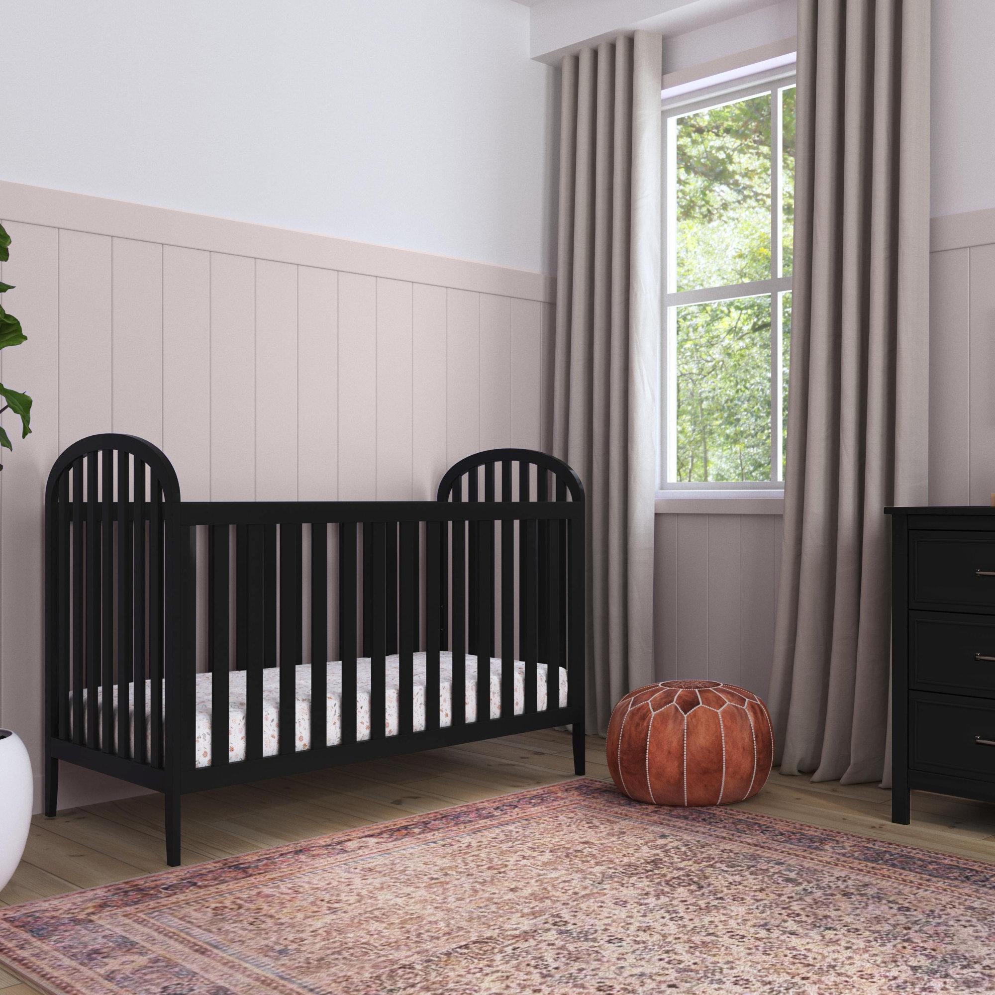 Beau 3-In-1 Convertible Crib, Ebony