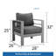 Ensemble de conversation de patio 5 pièces en aluminium 5 pièces, canapé d'extérieur 7 places avec coussins épais gris foncé et structure grise et table basse