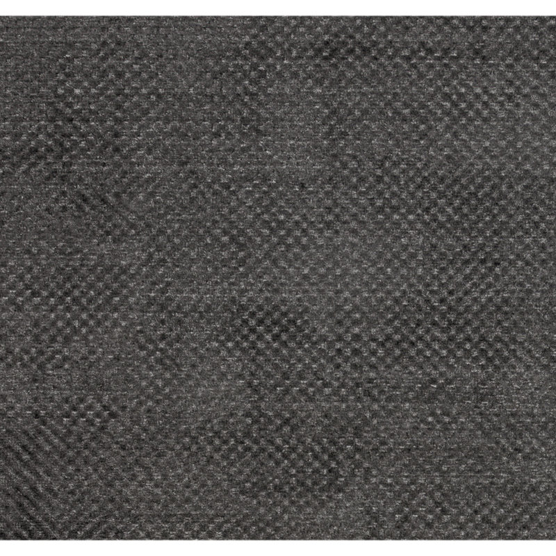 Tapis gris noué à la main de haute qualité, Rectangle 6 pi x 9 pi