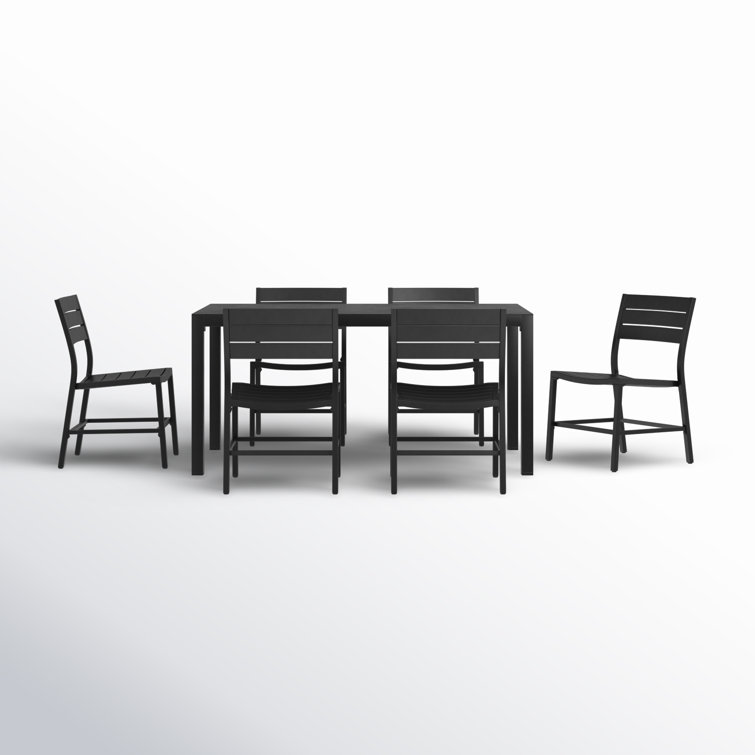 Armando 6 - Person Rectangular Aluminum Outdoor Dining Set