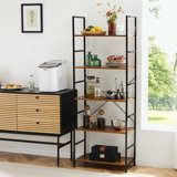 Metal Frame Bookcase with 5 Tier Open Bookshelf