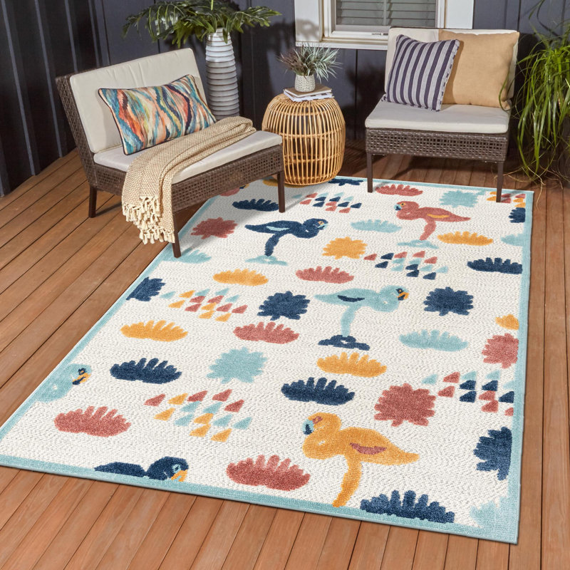 Medway Indoor/Outdoor Rug White, Rectangle 4' x 6'