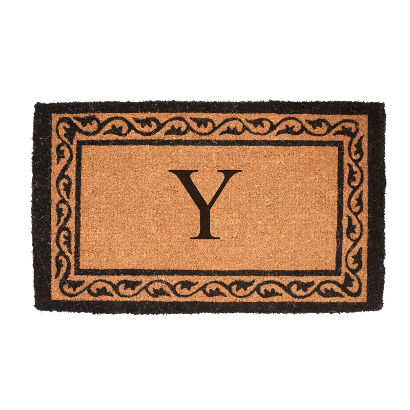 Monogram Mat Outdoor Doormat, 1'10" x 3', Y