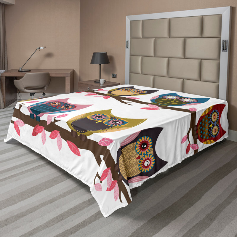 Multicolore Ambesonne, Drap plat pour taille de lit très grand californi