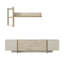 Modern TV Unit with Wall Fixing, Travertine & Sandstone Colour, 70.0 x 17.0 x 12.8 inches | 100% Melamine Coated Particle Board, 0.7 inches Thick | Numerous Shelves for Storage, Stylish and Functional Design