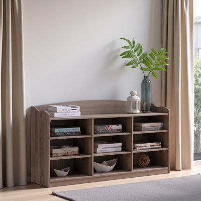 Banc de rangement en bois pour chaussures, neuf tablettes de rangement