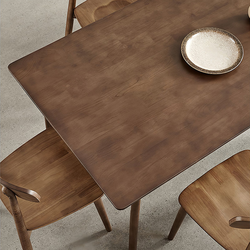 Oak Table Chairs Set Chic Modern Dining, 29.52"H x 62.99"L x 31.49"W