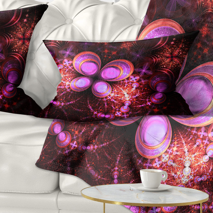 Coussin lombaire floral à fleurs fractales