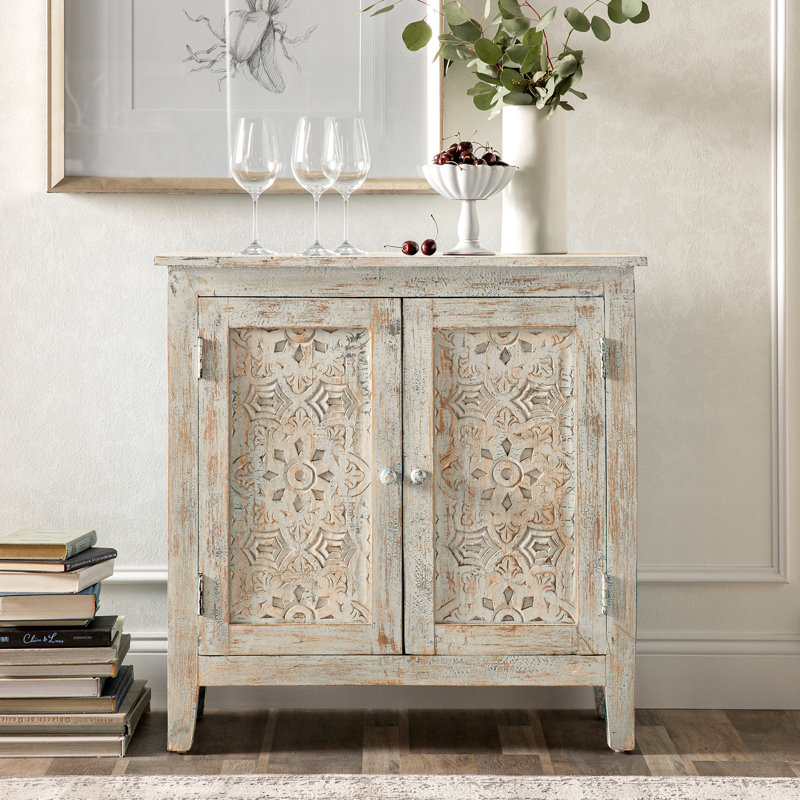 Courtlan Accent Cabinet, Distressed Beige