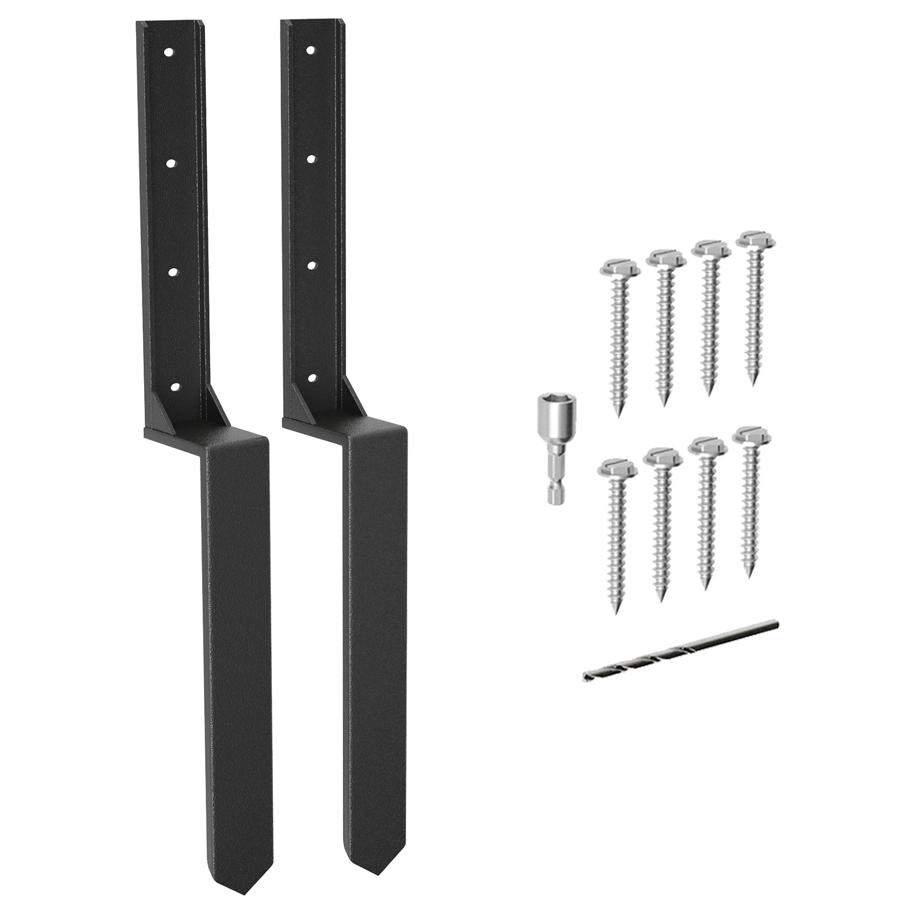 LumiParty 2-Pack Heavy-Duty Fence Post Repair Kit, Metal Support Stakes ...