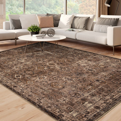 Tapis à motif floral rétro Boho