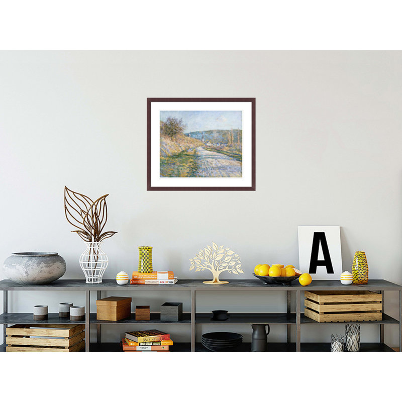 «The Road to Vétheuil» par Claude Monet, impression giclée encadrée, H 23,5 po x l 27,45 po