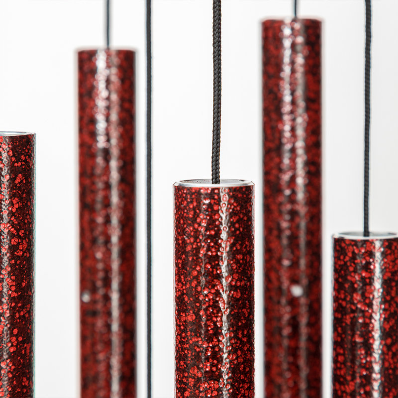 Ruby Splash Aluminum Wind Chime with Circular Design