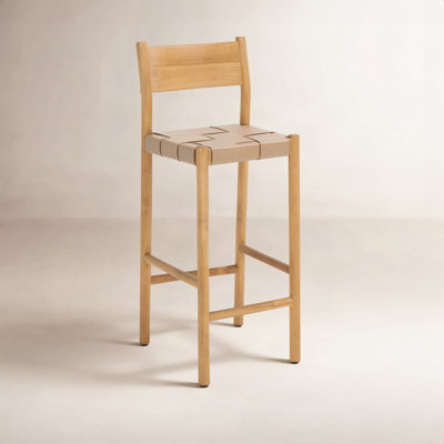 Hentges Woven Leather Counter Stool