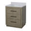 Ensemble de meuble-lavabo simple 30 po avec comptoir en chêne gris et comptoir en marbre de Carrare Rumalda-1119208937