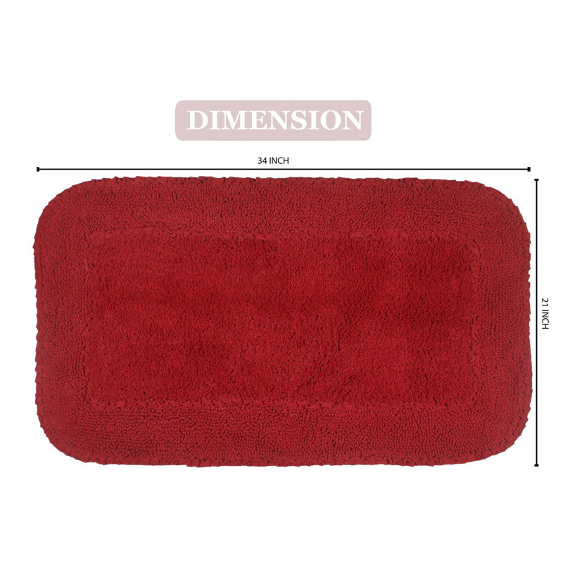 Maytham Bath Rug, Red, Rectangle - 21" W x 34" L