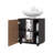 Pascuale Two Side Shelves Under Sink Cabinet With One Doors, Cut-Out Back, Compact 22 Freestanging Bathroom Storage, Black, Natural Oak-726849329