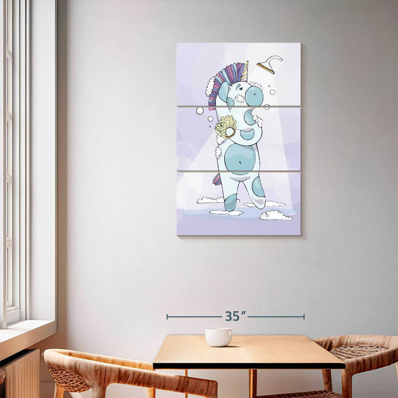 Ashelle Unicorn Shower, 57" H x 36" W