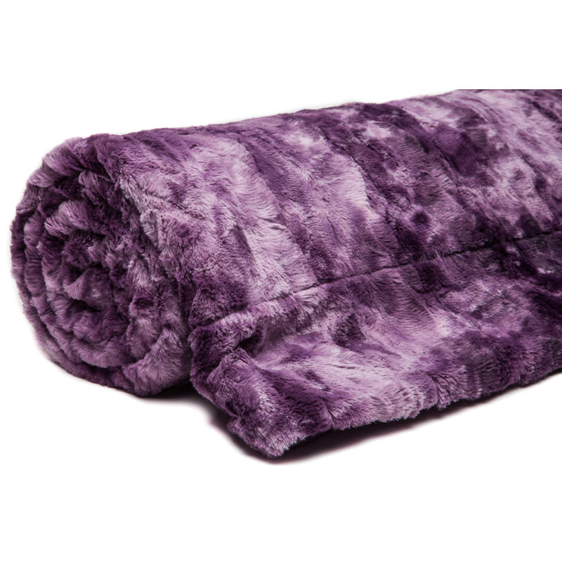 Couverture tissée , Aubergine, L 50 po x L 65 po