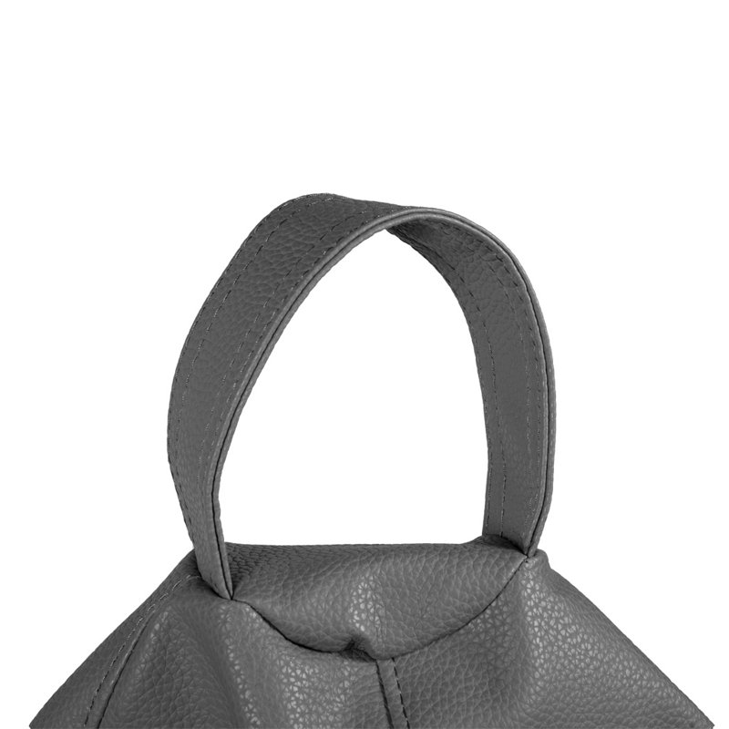 Faux Leather Classic Bean Bag, Gray Faux Leather