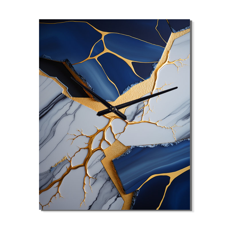 Abstract Geode I - Horloges murales abstraites en marbre, H 40 po x l 30 po x P 1 po