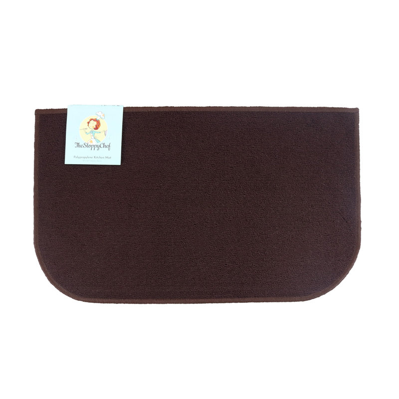 Tapis de cuisine en forme de D The Sloppy Chef, Brun