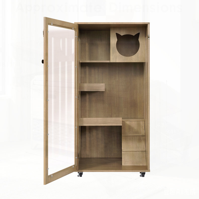 Armoire pour chat Basia, Naturel