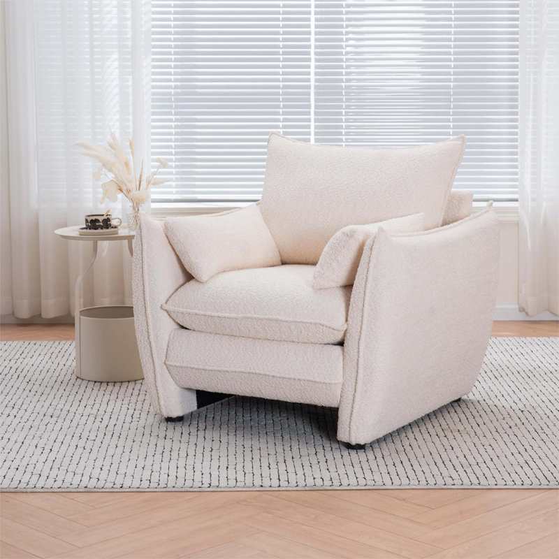 Fauteuil à angles vifs, Beige
