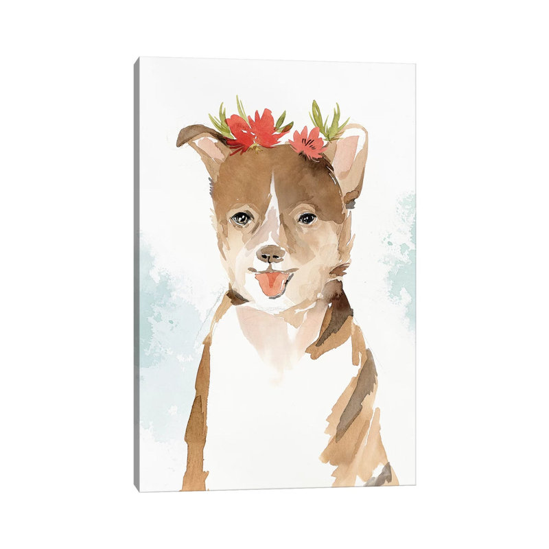 Puppy III by Isabelle Z - Painting on Canvas, 30.48 cm H x 45.72 cm W, Wrapped Canvas