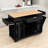 Rolling Kitchen Island with Shelves, 3 Drawers and Power Outlet-2109714451