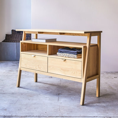 Topeka 120 cm W Solid Wood Top Console Table