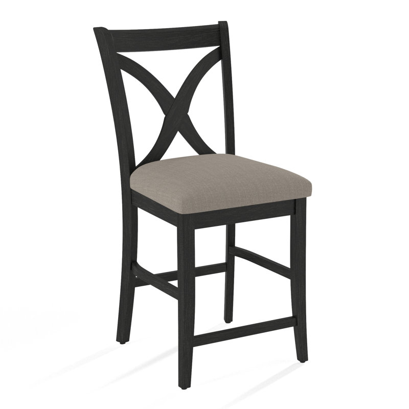 Tabouret de bar et de comptoir Hues, Tabouret de comptoir (assise de 26 po de hauteur), Finition noir antique