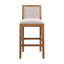 Ensemble de 2 tabourets de bar d'une hauteur de 30,5 pouces, structure en bois d'hévéa, coussin en tissu éponge et tabourets de bar rembourrés, chaises de bar rétro convenant à un îlot de cuisine, une chambre à coucher ou une salle à manger.-303316404-303316407