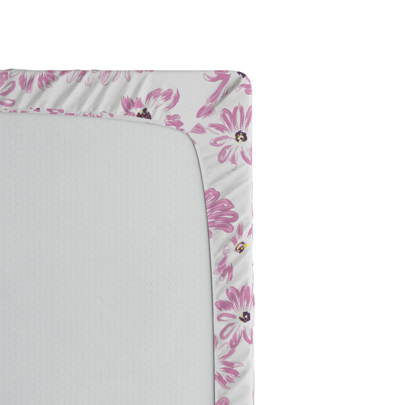 Microfiber Fitted Sheet, Queen Fitted Sheet, Violet Floral