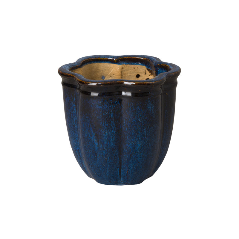 Prathersville Handmade Ceramic Pot Planter, Blue, 10" H x 12" W x 12" D