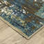 Tapis abstrait rayé bleu / vert Rayan Distresse-219585440