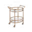 Chariot de service en verre transparent et finition or rose Lakelyn