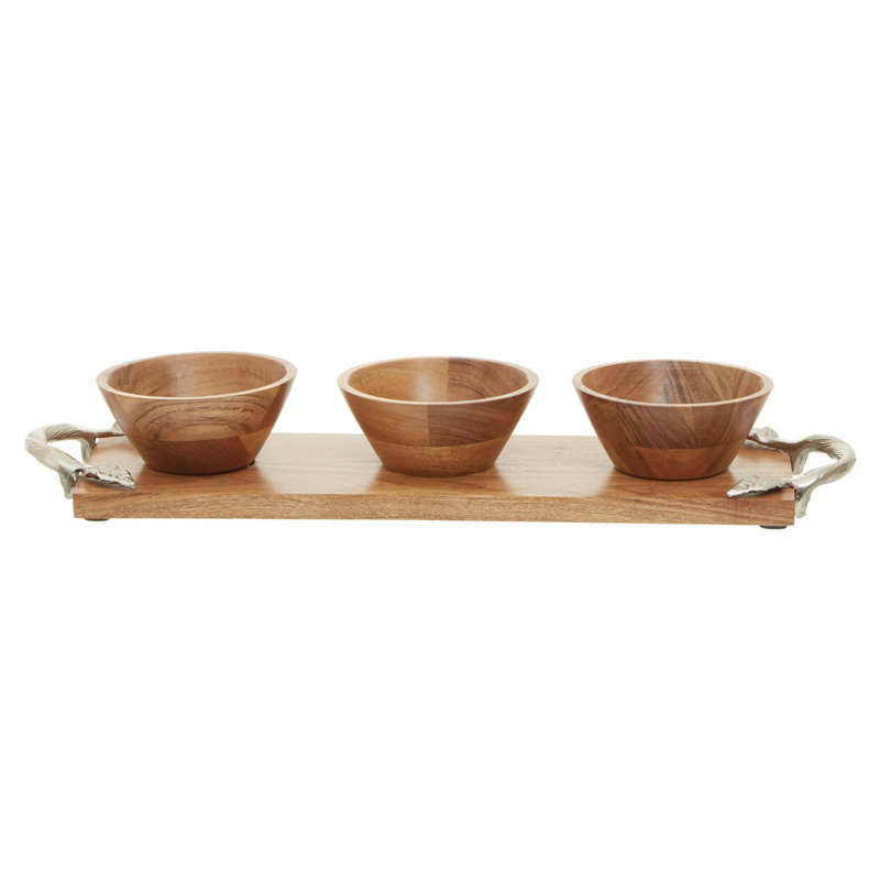 Alpen Home Carwyn Wood Divided Serving Dish