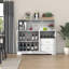Heugel Wine Bar Cabinet with LED Light, Home Coffee Cabinet with Wine and Glass Rack-141196549