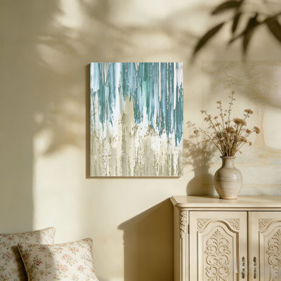 «Rustic Blue Waterfall», art mural non encadré, L 36 po x l 24 po