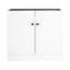 Meuble-lavabo moderne 36 po - contreplaqué blanc, portes à fermeture douce, 2 poignées en métal