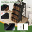 Commode de rangement verticale à 4 tiroirs avec tiroirs en bois de noyer avec tiroirs en bois
