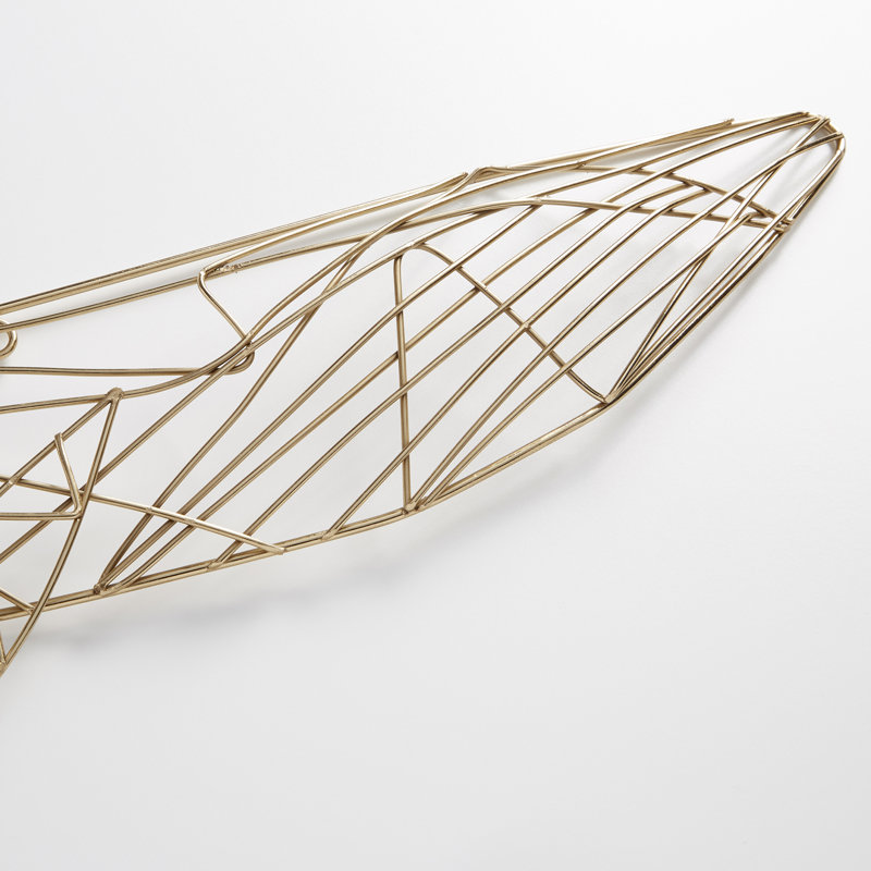 Gold Geometric Whale Metal Wall Art for Kids