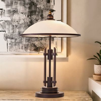 Table Lamp with Frosted Glass Shade
