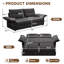 Canapé-lit convertible en flanelle 85 po avec port USB, canapé-lit gigogne 3 en 1, causeuse multifonctionnelle pour salon, gris-1704702738