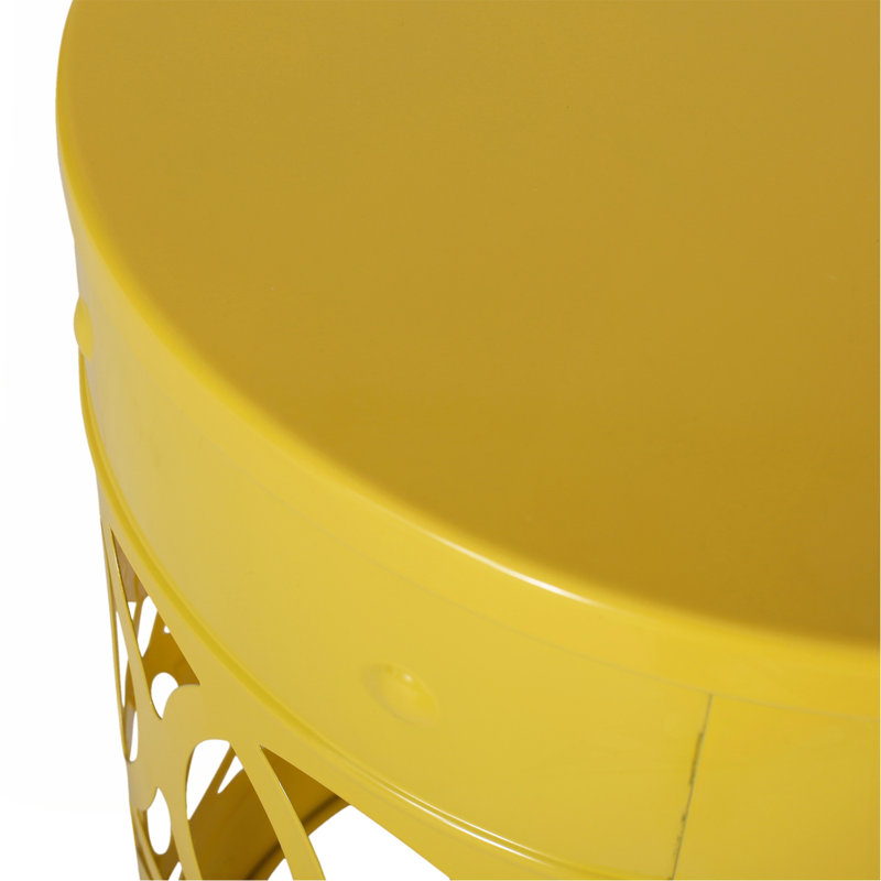 Table de bout d'extérieur en métal - Grand, Jaune
