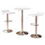 Ensemble de tables de bar réglables en bois blanc avec 2 tabourets réglables chromés-1704613575